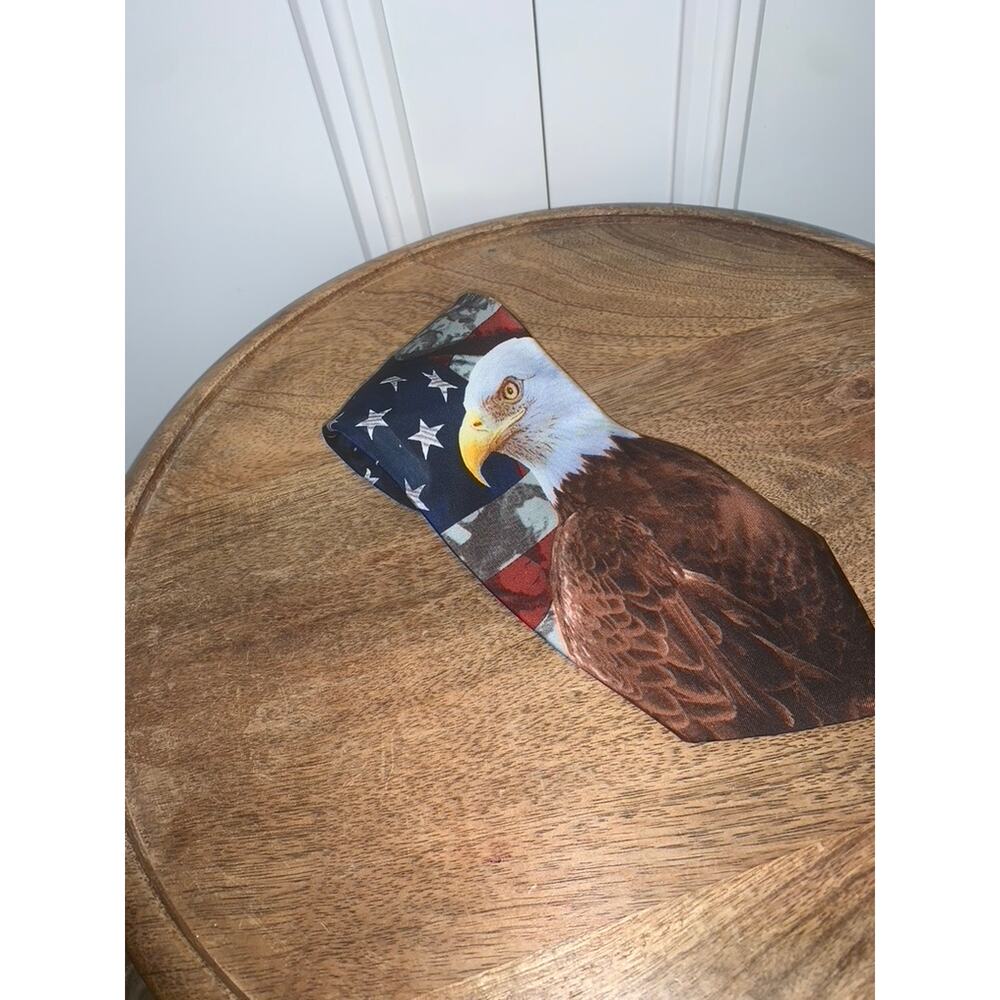 Men's Patriotic Silk Necktie American Flag Bald Eagle Statue of‎ Liberty